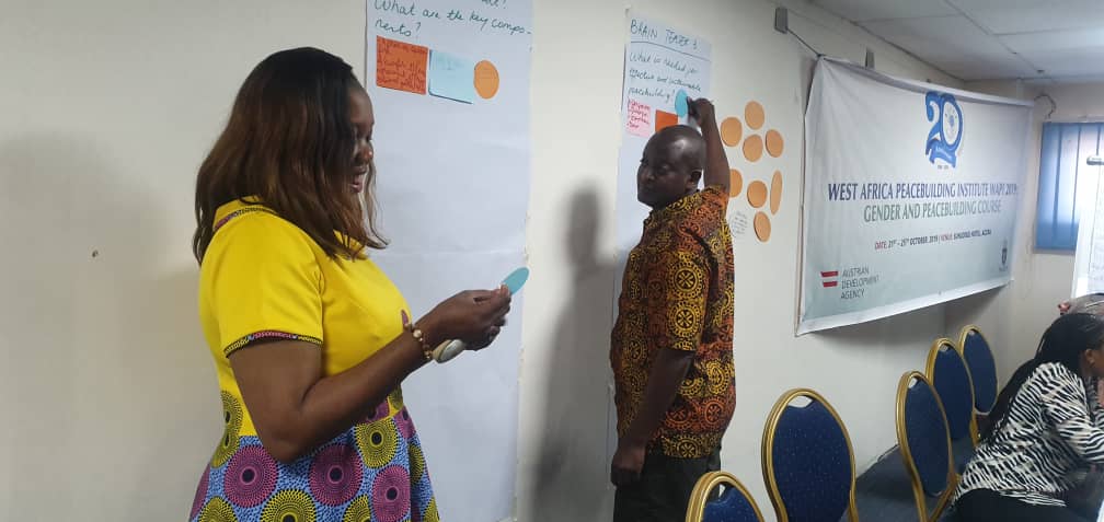 WANEP_Regional's tweet photo. Today's session on "Peacebuilding Concepts and Processes" is being facilitated by Edward Jombla (@Ed87312090 ), Reg. Conflict Analyst- Organised Crime and Violent extremism #WAPI2019  #gender &amp; #peacebuilding. Also, participants engage in group work. {Swipe left} https://t.co/7eKSlLLvnp