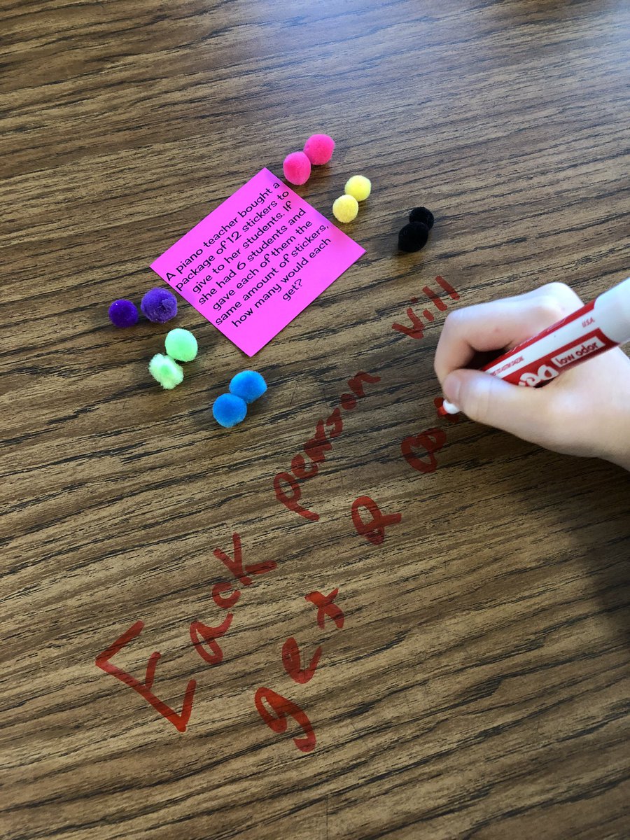 Ms_Sweeten's tweet photo. It’s multiplication and division time for third graders! #allthemanipulatives https://t.co/pjgi9F78PS