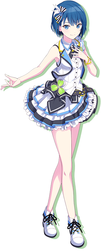 From the group MORE MORE JUMP!This is Kiritani Haruka!Her voice actress is Yoshioka Mayu, who appears in Wake Up, Girls! as Shimada Mayu.