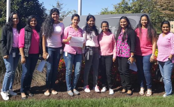 NAJobsCognizant's tweet photo. Pretty in Pink! @Cognizant associates showed their support for #TechinPink2019 day in Richmond, VA #beCognizant #careers #womenintech https://t.co/dVjZ6Io5Sl