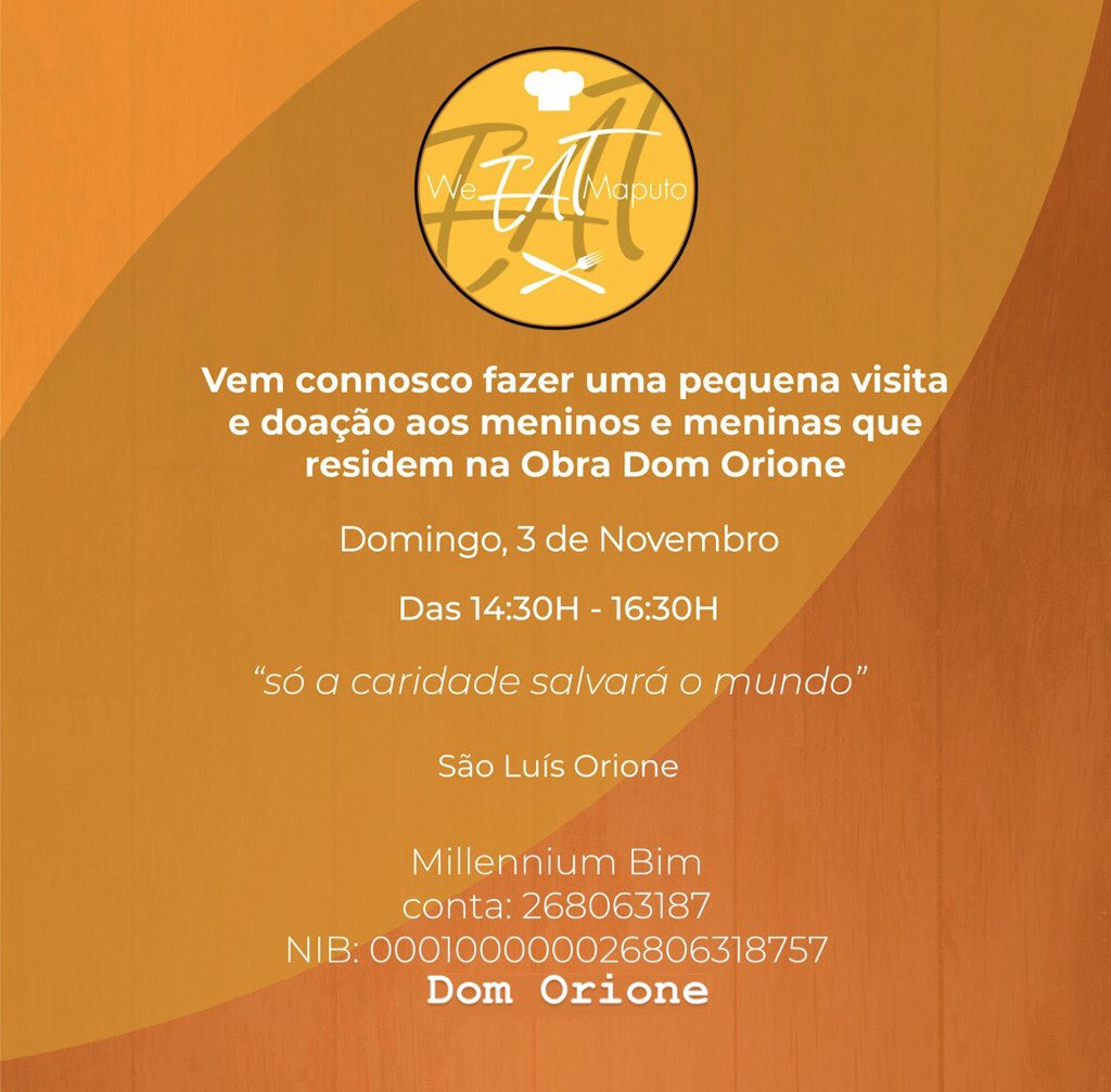 weeatmaputo's tweet photo. “Só a caridade salvará o mundo” – São Luís Orione #weeatmaputo https://t.co/BTgxZbuR1o