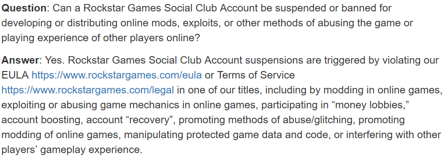 What is Rockstar's suspension and ban policy for GTA Online?