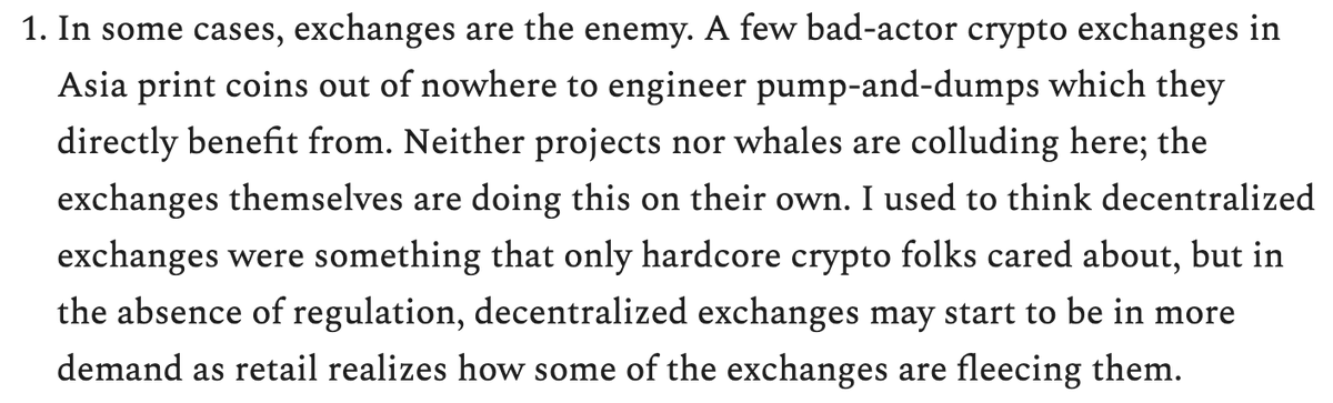 EverbloomHQ's tweet photo. Excellent point by @wheatpond on the latest Proof of Work 77. Decentralized exchanges bring balance against fraudulent centralized exchanges. Link to the post: https://t.co/QqhATMuBcw https://t.co/vrLGH7VOdq