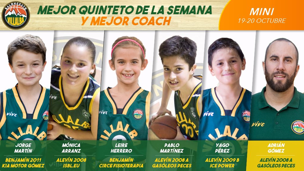 Os dejamos los quintetos de la semana. 
#queremosmas
#vamosvillalba
#fuerzatxetxu
