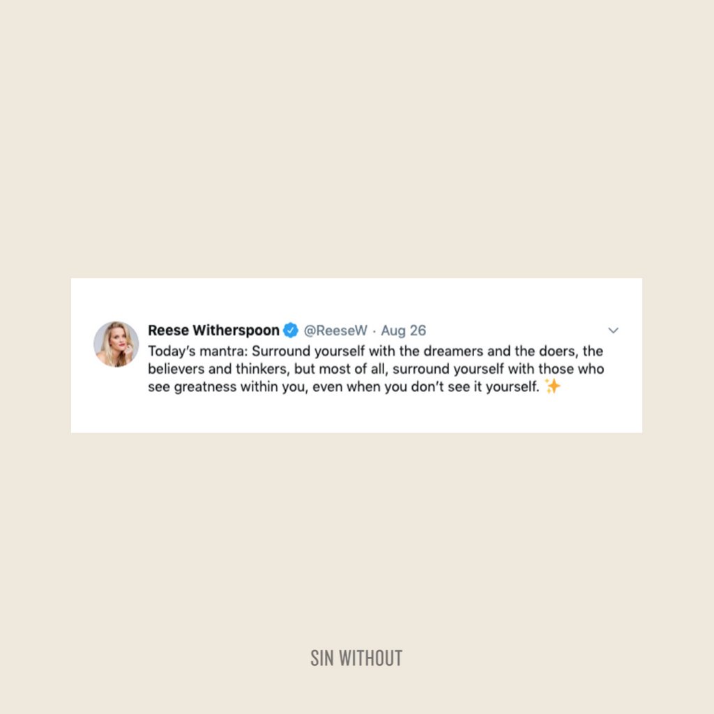 sinwithout's tweet image. Queen @reesewitherspoon servin' allllll the best advice.