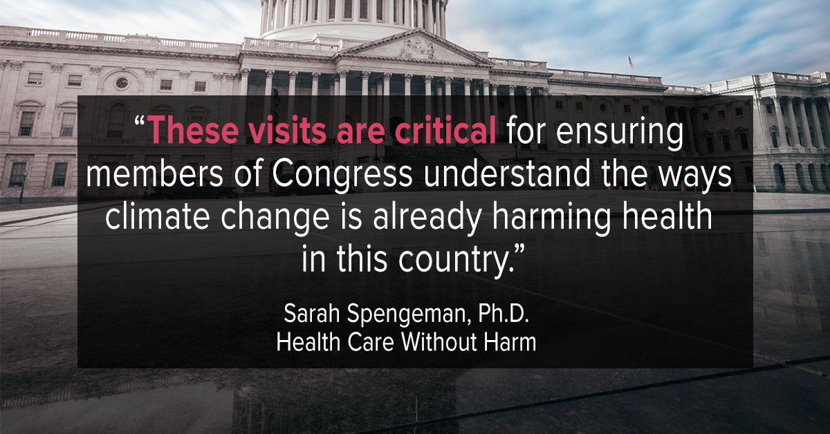 We must step up to solve the #ClimateHealthEmergency NOW. Thank you #HealthCareClimateCouncil for meeting with members of Congress to advocate for 100% clean energy and investments in climate resilience! @HCWithoutHarm noharm-uscanada.org/articles/news/…
