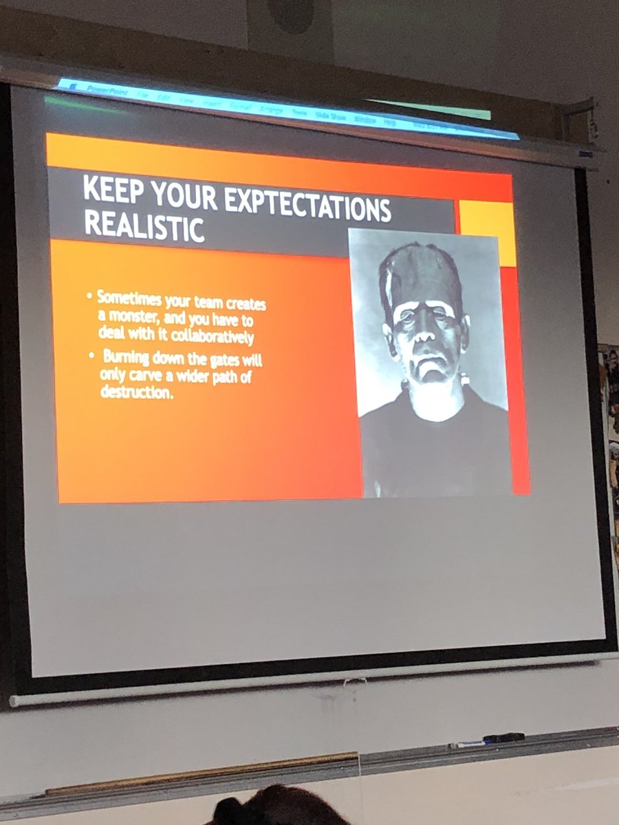LenoraPoulin's tweet photo. Have you created a monster? #hssleadership #wednesdaylesson @teachwilkins https://t.co/LbfKu1t8Ul