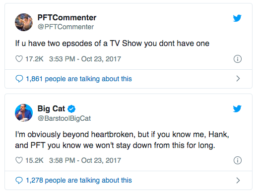 barstool_blogs's tweet photo. Two years later, bigger and better than ever.
#RIPBVT | @PardonMyTake https://t.co/5oQv7IrPsT