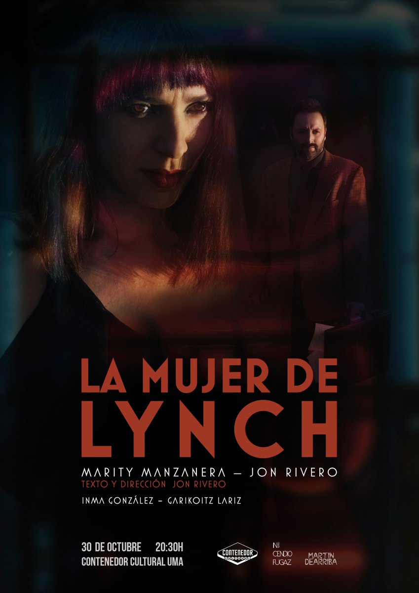 incendiofugazte's tweet photo. Este próximo miércoles 30 tenéis una nueva oportunidad de ver La mujer de Lynch. a las 20:30h en el Contenedor cultural UMA, en Málaga.

No os perdáis la historia de Isabella y David, dos personajes Rotos que solo quieren hablar de las ilusiones. https://t.co/VuSSycKo50