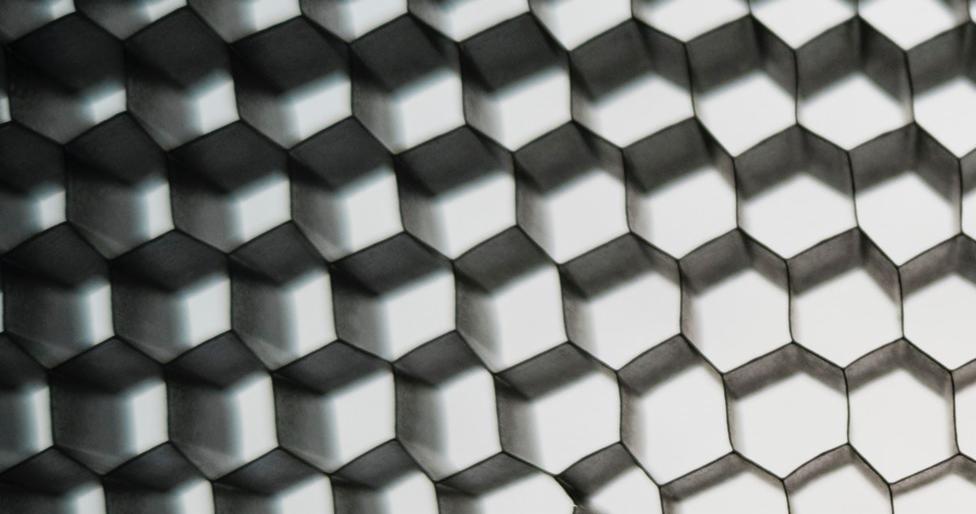 black and white septagons