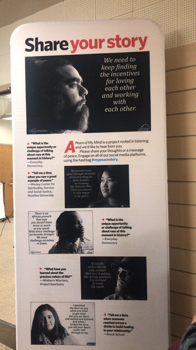 MLKProgram's tweet image. Stop by the Peace of Mind event in Johnston 122 today and share your story! It only takes 5 minutes and we’re here until 5pm today!