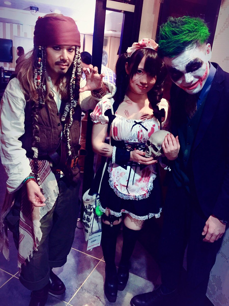 庵ワカナ 休日mc 10 19グッ会 ハロウィンハイライト３ ガチ勢のお二人に 挟んで いただきました 光栄ー グッ会 ハロウィン 仮装 コスプレ ジャックスパロウ メイド Joker