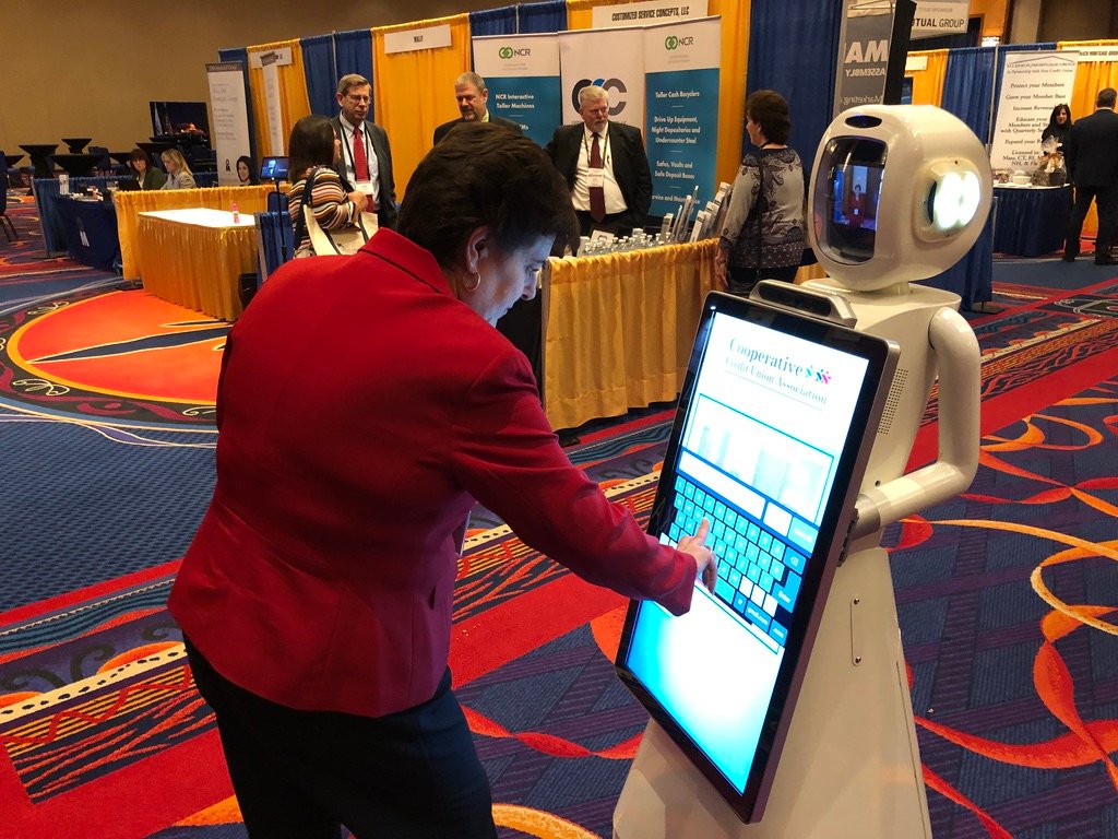 ARS_Robots's tweet photo. The robot had a great time at Mohegan Sun at the CCUA Annual Meeting last week where she was sponsored by PSCU! She danced, took pictures, showed videos, linked to their website, and moved around the event. She even squeezed in a little time for gambling after working long days😄 https://t.co/YuCioVgkIt