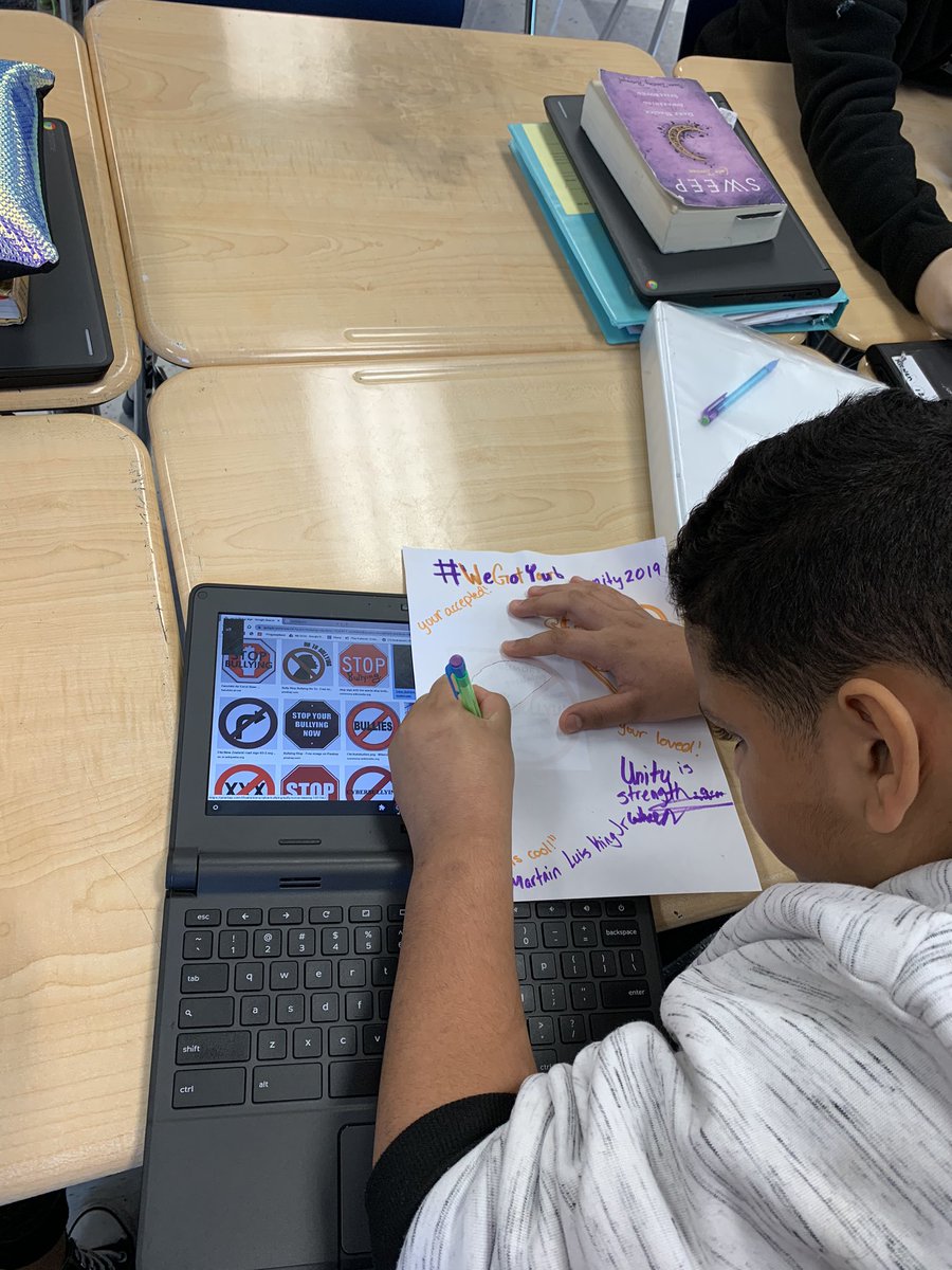 MrK_MathTeacher's tweet photo. Happy #UnityDay2019 for PRIDE this week we are connecting our schools motto #WEgotYour6 with Unity Day and creating posters showing they mean to us. So proud of these students! @Highview6th https://t.co/dx7K40rXzs