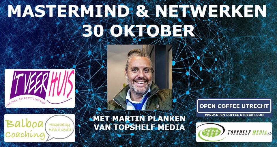 30 oktober: #netwerken in #Nieuwegein bij #OpenCoffee #Utrecht + #Speeddate + de #MasterMind “Stilstaan om vooruit te gaan.”

Meld je aan via ow.ly/TYQR50wSfqE
