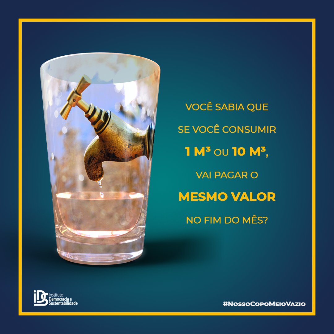IDS_Brasil's tweet image. A conta de #águaeesgoto não estimula o uso consciente. Uma das propostas do IDS é que o usuário passe a pagar exatamente pelo o que consome. Ficou interessado e quer entender melhor nossas propostas? Acesse: segurancahidrica.idsbrasil.org #NossoCopoMeioVazio #NossCopoMeioCheio