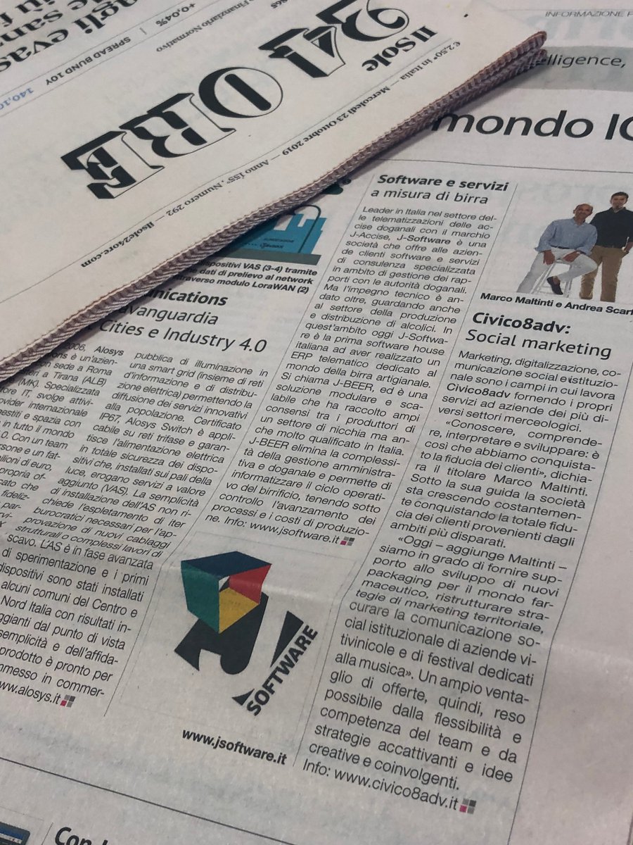 J-Beer sul SOLE 24 ORE di oggi...
#software #accise #amisuradibirra