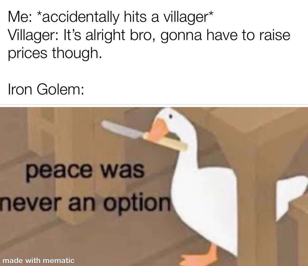 Minecraft Memes Twitterissä: &quot;Peace was never an option  (Ad link removed) / Twitter