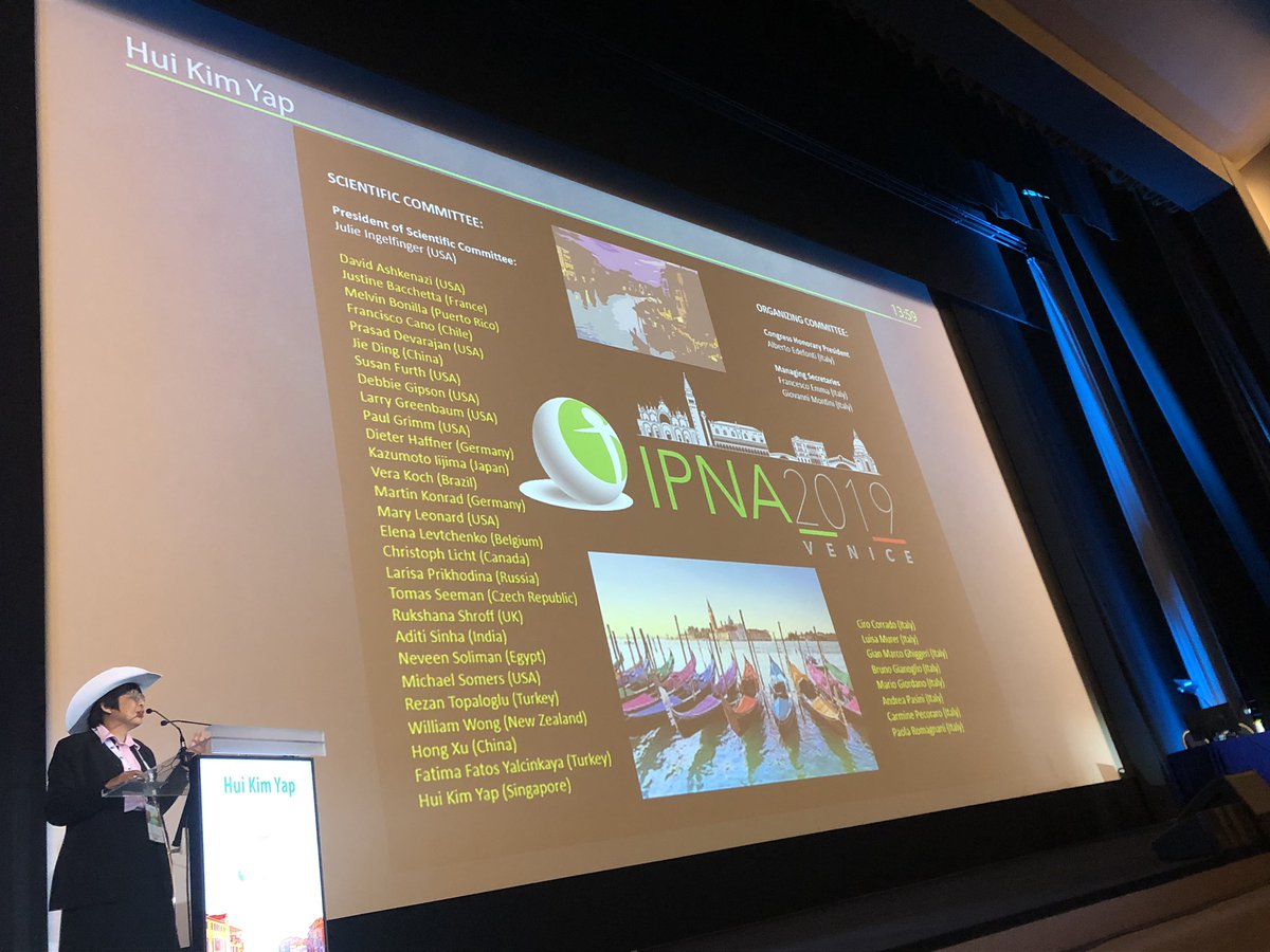 neveenase's tweet photo. In her white Calgary hat, IPNA President Hui Kim Yap acknowledging the Scientific & Organizing Committees in the closing ceremony of #IPNA2019 and inviting all to #IPNA2022 in #Calgary @2019Ipna @IPNA_PedNeph @ASPNeph https://t.co/A764rGycLp