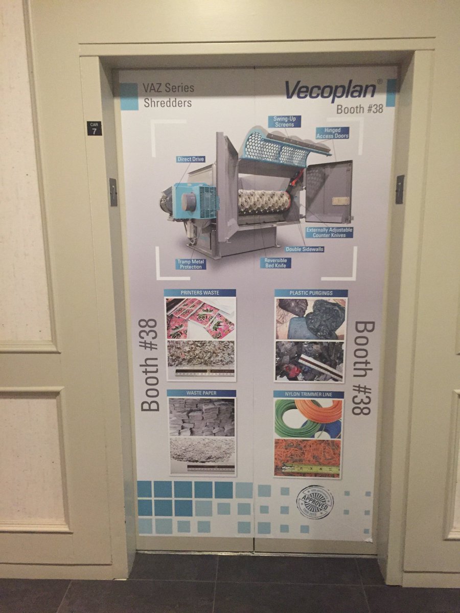 Vecoplan is at the Paper &amp; Plastics Recycling Conference in Chicago. Check out the elevator door graphics.