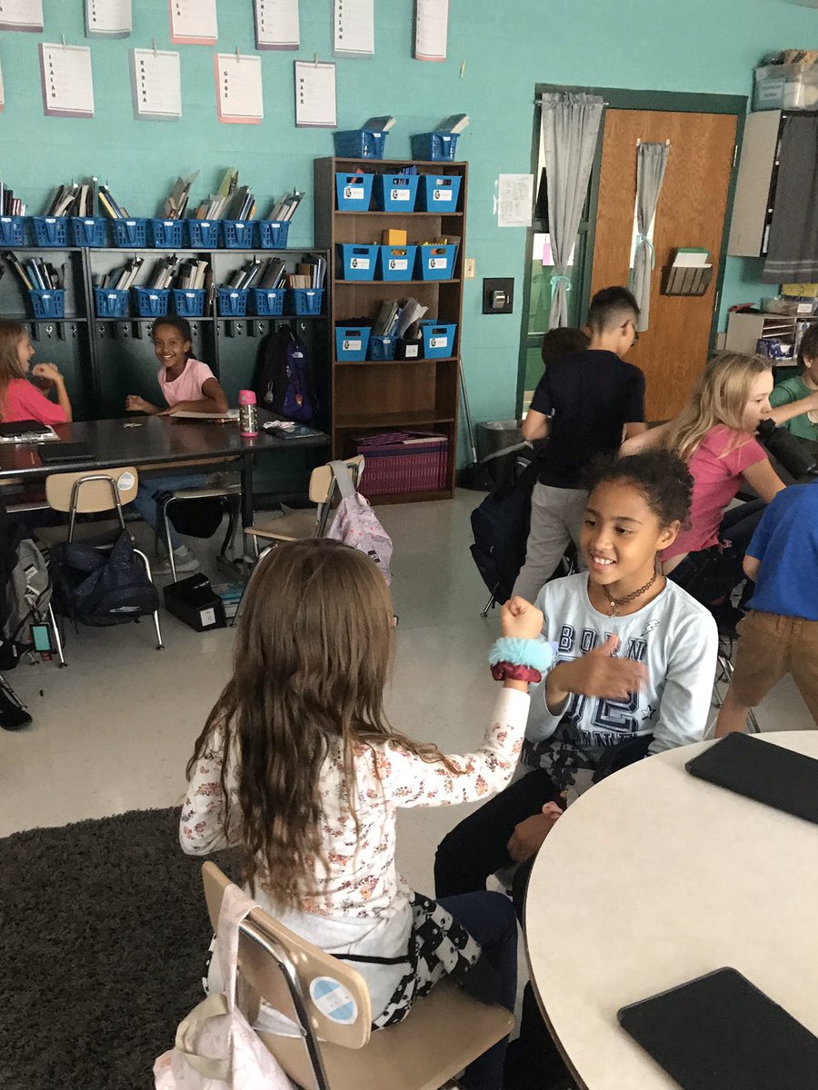 More coding fun! 3rd and 4th grade created secret handshakes and dances as they worked on sequencing. 5th graders helped each other with debugging  #LearnToCode  #AppleEDU