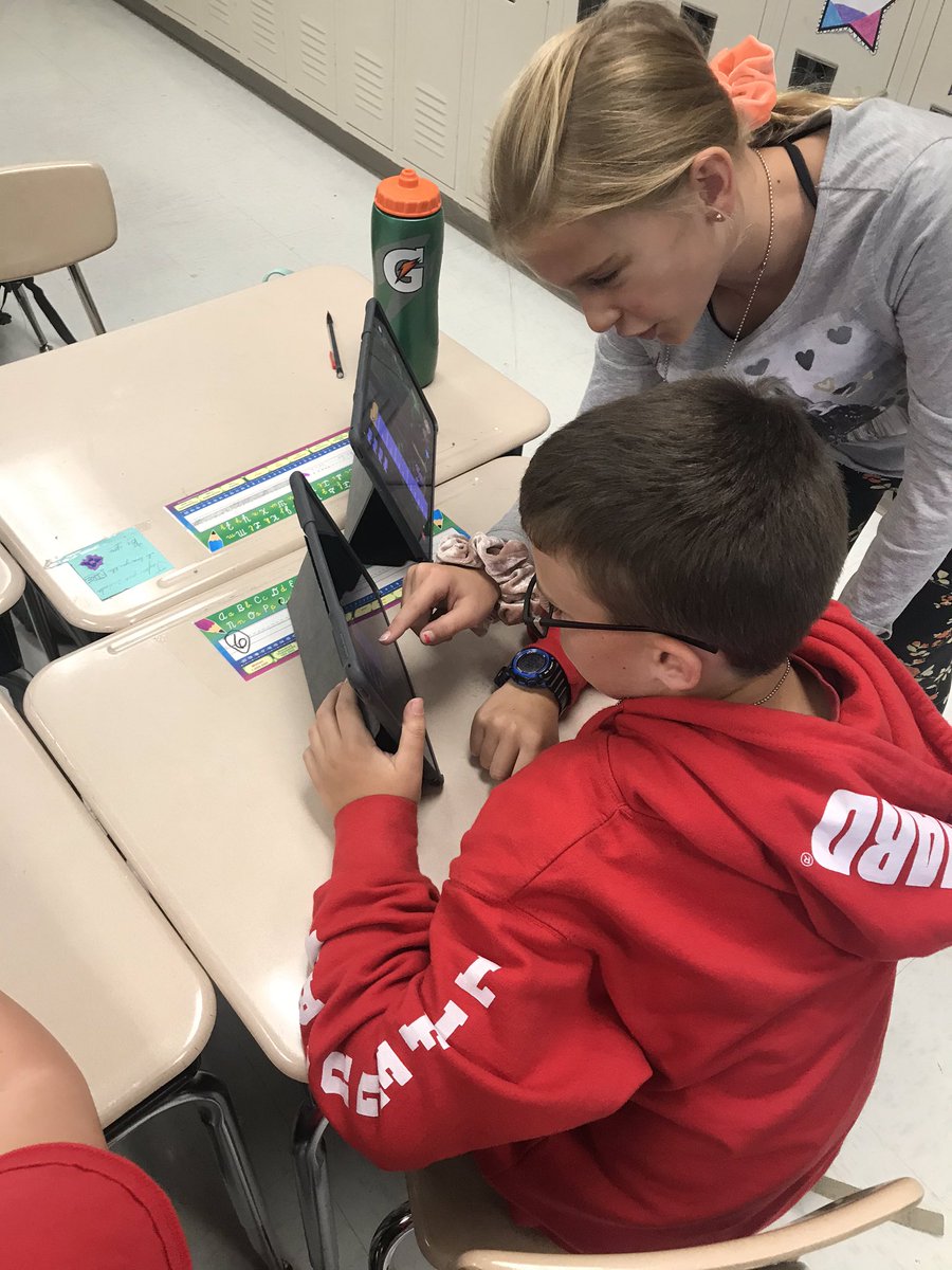 More coding fun! 3rd and 4th grade created secret handshakes and dances as they worked on sequencing. 5th graders helped each other with debugging  #LearnToCode  #AppleEDU