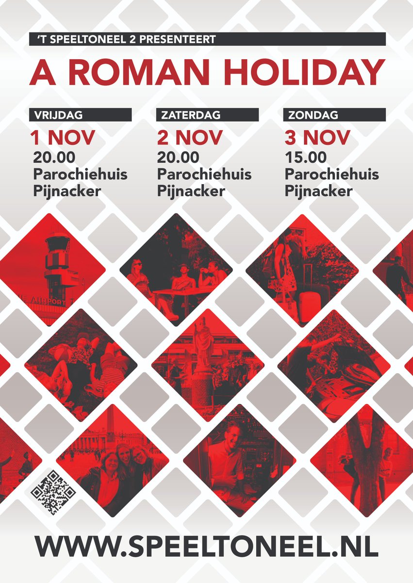 't Speeltoneel 2 presenteert 'A Roman Holiday'
Op 1, 2 en 3 november spelen wij in het Parochiehuis Pijnacker.
Kaarten zijn te reserveren op www. speeltoneel.nl
#toneel #pijnacker #cultuur #theater