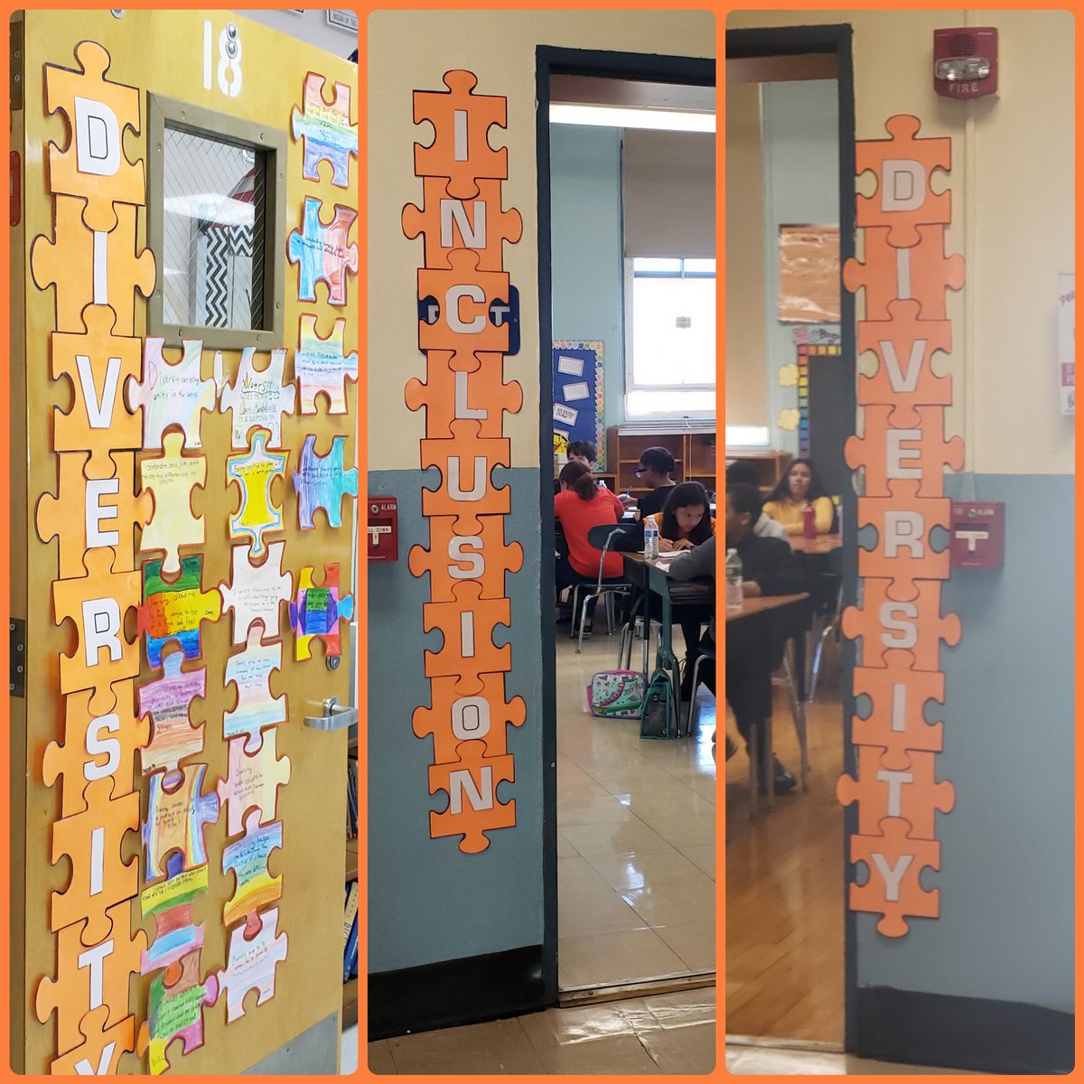 MsPetersonL's tweet photo. I was so proud to see how @VS24District celebrated #UnityDay2019: wearing orange, showing the steps we take against bullying, and creating displays of what #unity, #diversity, #peace, and #inclusion means to us!  #LookfortheAwesome #VS24Awesome https://t.co/eigK47HWsz