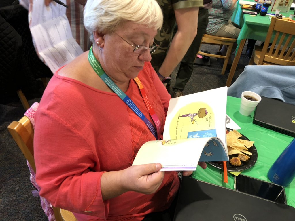 whitneegrant's tweet photo. Teachers enjoying a @Starbucks version of a book tasting tasting today @GroveElementary Can’t wait to see these books in #interactivereadaloud @MistyNatskakula @nettehearn #TeamJWM #EngagedEagles https://t.co/c1U5wKMUK2