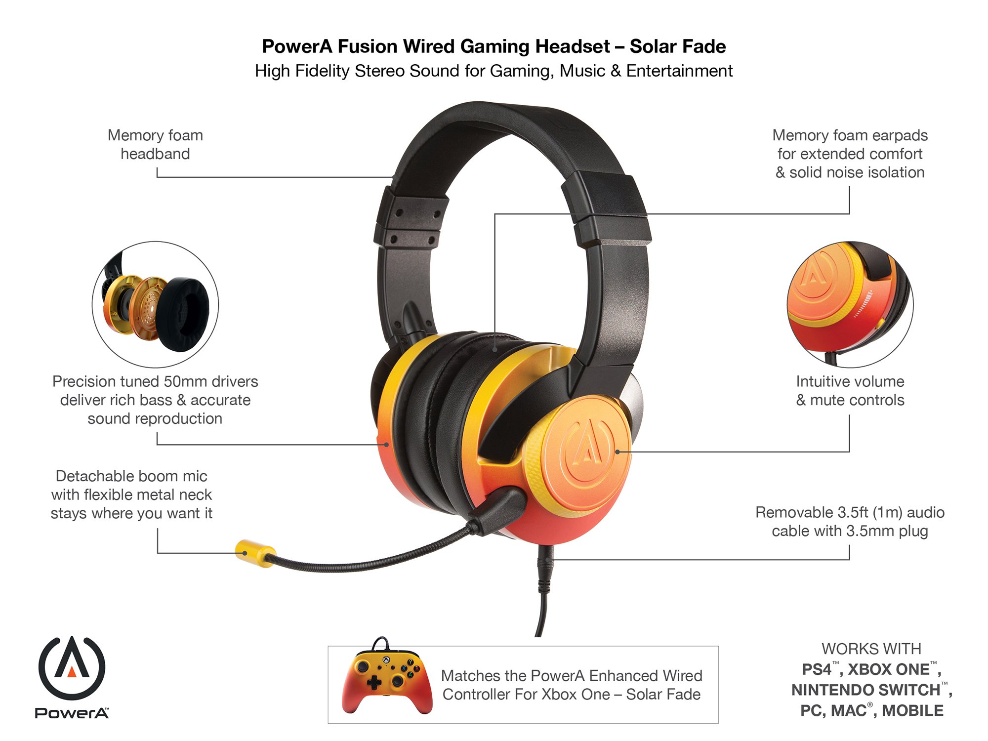 Powera fusion wired online gaming headset
