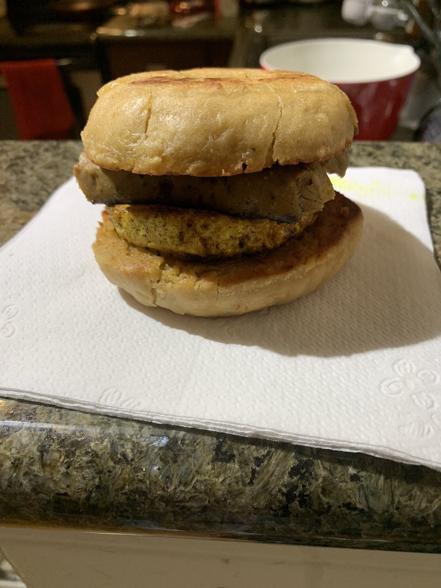 I tried to make vegan hamburger buns for my black bean burgers and they did not rise.... but still tasted so good. So I made them in to english muffin breakfast sandwiches 