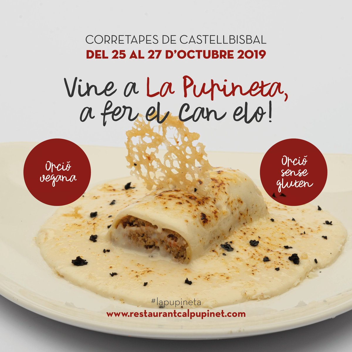 calpupinet's tweet photo. 1️⃣ Us presentem la nostra tapa del #Corretapes2019 de #Castellbisbal: EL CAN ELO (farina de blat, pollastre de pagès, beixamel de trufa i parmesà). També la tindrem amb opció vegana i opció sense gluten. Veniu a tastar-la del 25 al 27 d'octubre a #LaPupineta de #CalPupinet! https://t.co/pRwhP13tTX