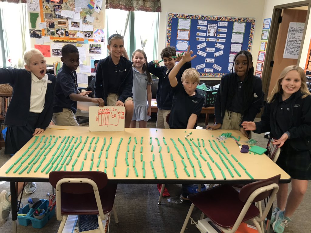 Hester4th's tweet image. Discovering the relationship between arrays and area models in two with multi-digit multiplication #trinitylearns