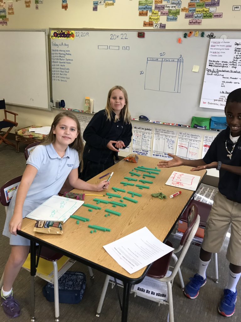 Hester4th's tweet image. Discovering the relationship between arrays and area models in two with multi-digit multiplication #trinitylearns
