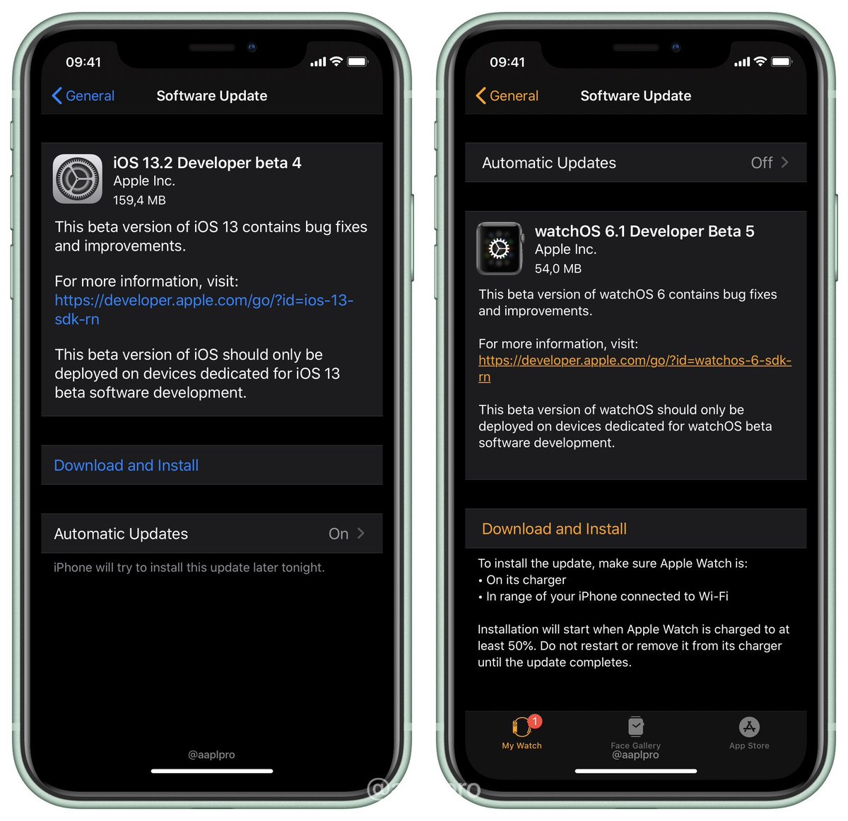 aaplpro's tweet photo. Доступны, как и пятая бета watchOS 6.1 и четвертая tvOS 13.2
Беты очень легкие 🤔
#iOS132Beta4 #iPadOS132Beta4
 https://t.co/PIBFbZYSkJ https://t.co/62R1YKJn7i