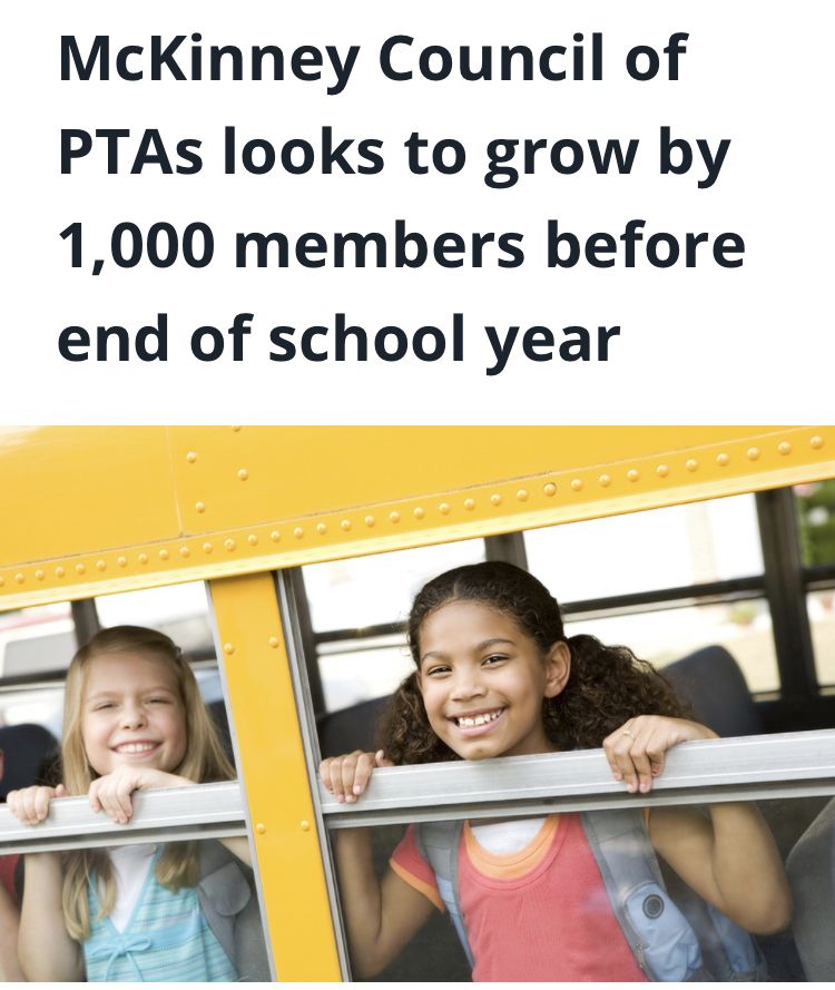 McKinney Council of PTAs looks to grow by 1,000 members before end of school year | Community Impact Newspaper buff.ly/2Jg8QqG
