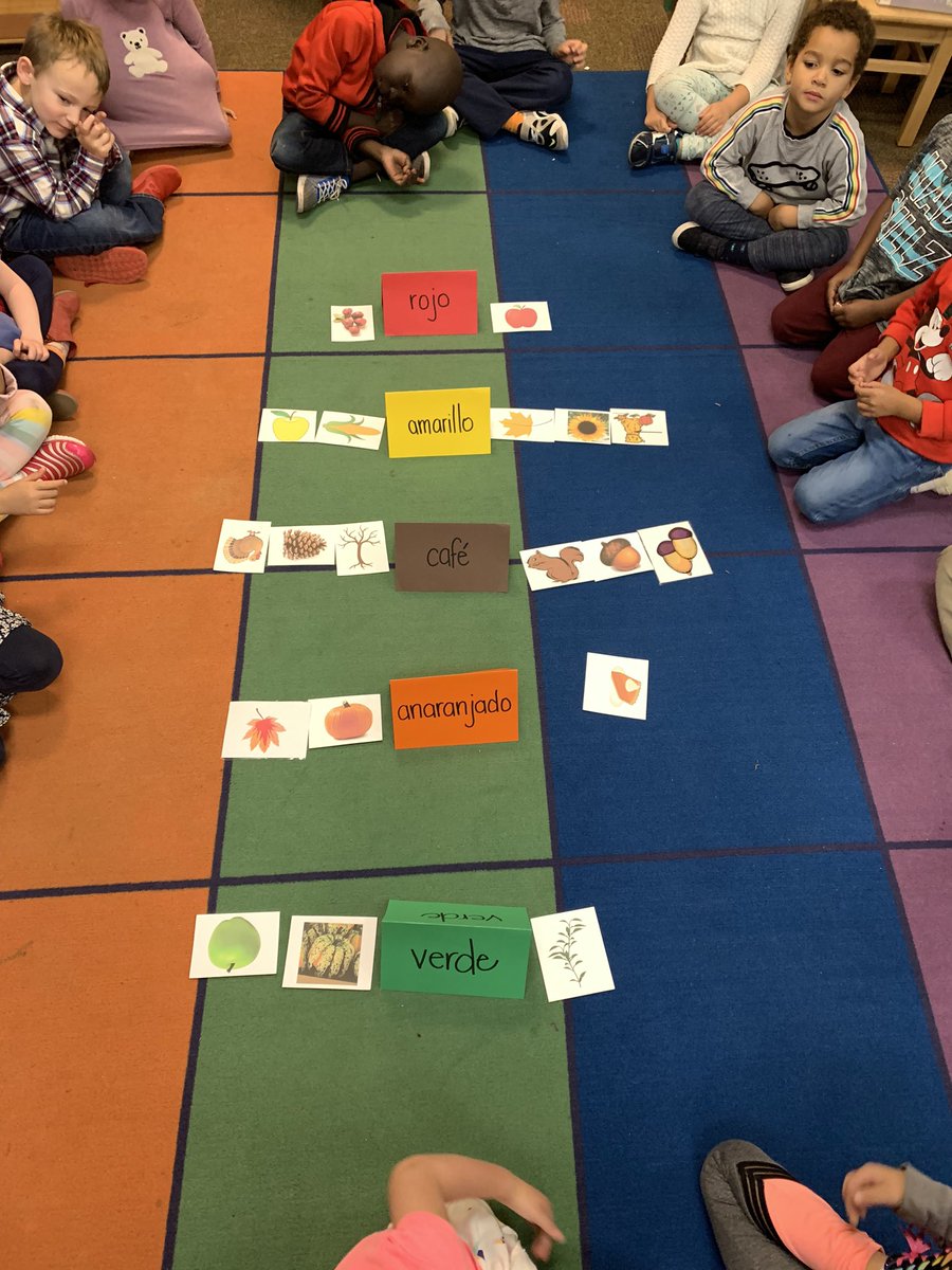 Kindergarteners sorted fall items by their #colores #coloresdelotoño <a href="/EWL_Brookline/">K-8 World Languages</a> <a href="/KPBaker1/">KP Baker</a>