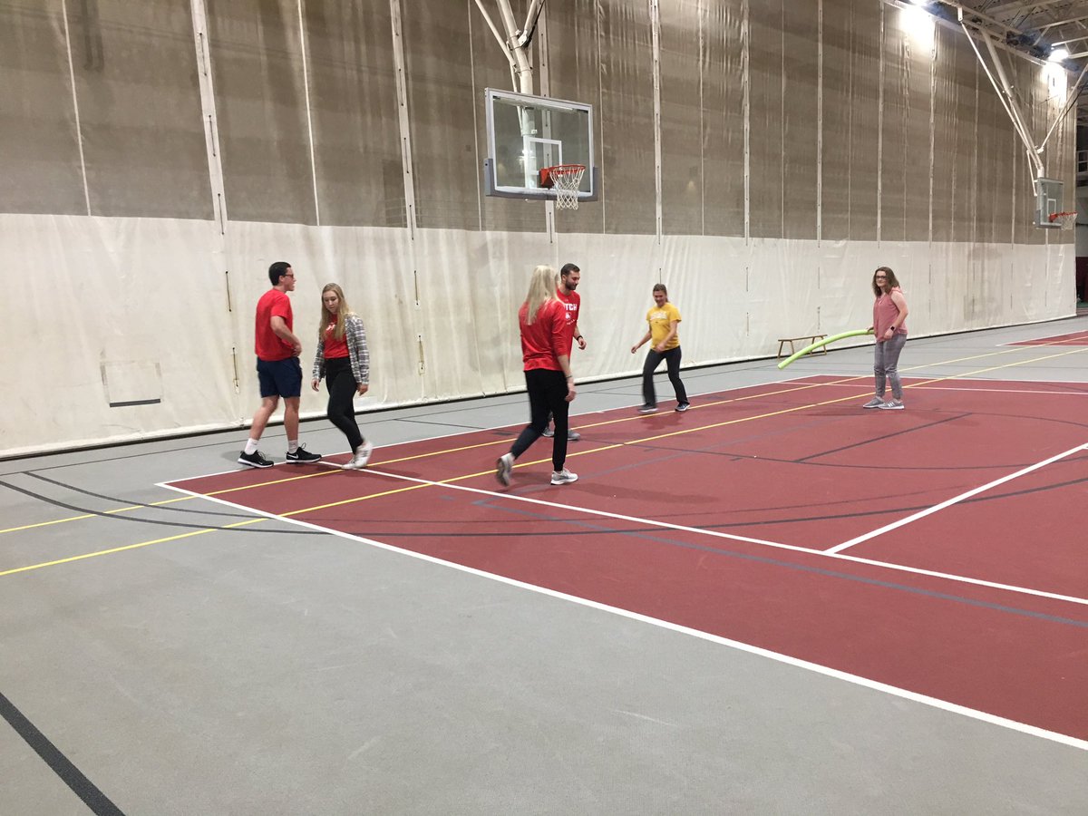 CentralCollEd's tweet image. Dribble knock out and line tag. Future classroom teachers learning how to incorporate more movement at recess.