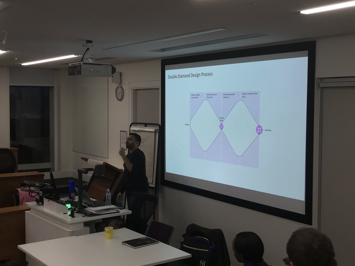 QMUL_Enterprise's tweet photo. Ask yourself: “Is the problem I’m solving the ‘right’ problem?” - today at #QIncubator we talk all things #UXDesign and Human Centered Design #HCD with Bhavin Engineer from BeDesign Consultancy. #startuplife #beyourownboss  #QMEnterprise @qmcareers @qmbes @QMSU @QMUL https://t.co/YEQIUNB6Dc