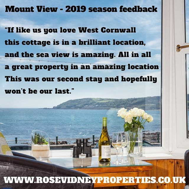 A testimonial from one of our 2019 season guests that has recently stayed at our holiday home, Mount View. Mount View is primely located on the sea front Promenade in Penzance, Cornwall.
🌊
Mount View is currently available for future 2019 bookings vi… ift.tt/2BDvBkm