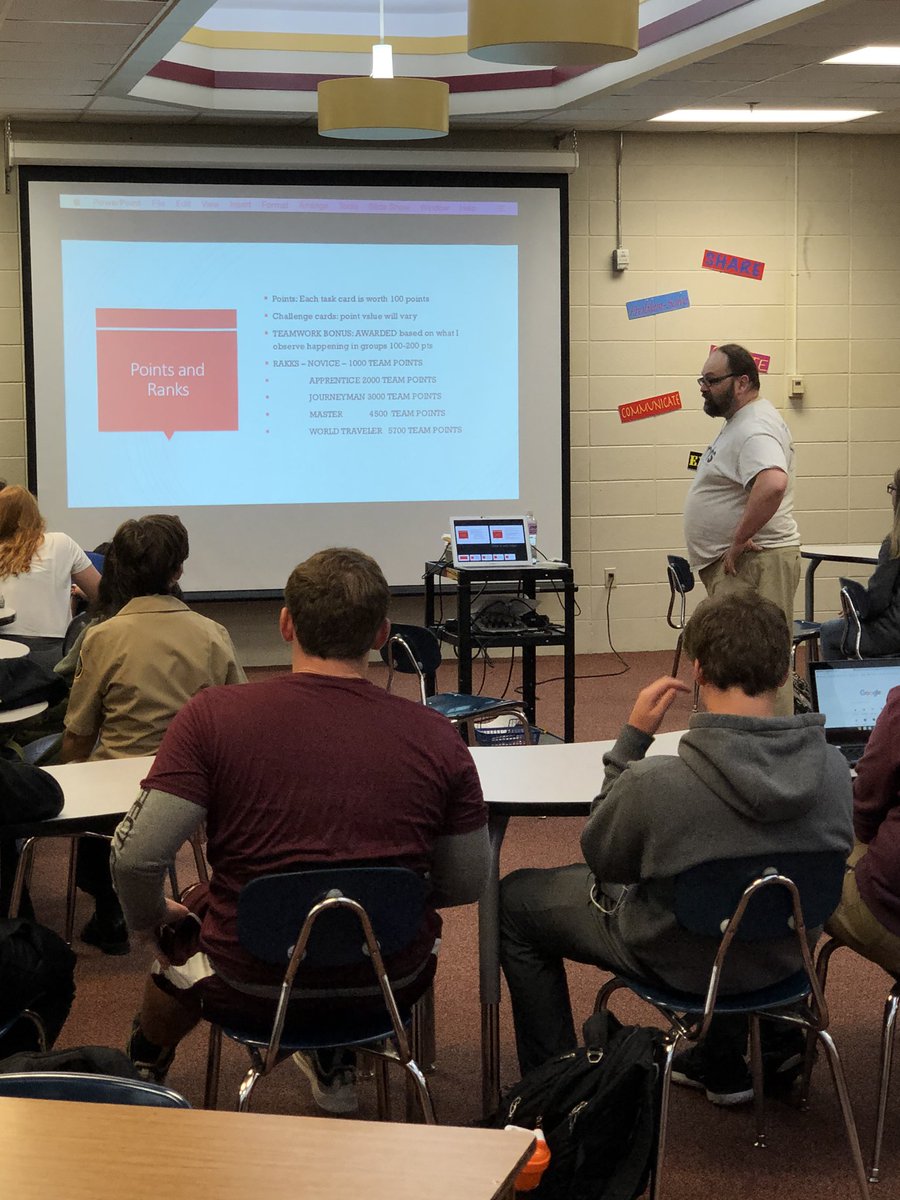 bctechteacher's tweet photo. Gamification. An #eMINTS teacher at RHS putting something he just learned in to action. #baldwinoroud. #dayofemints https://t.co/LbuyHwh7cd