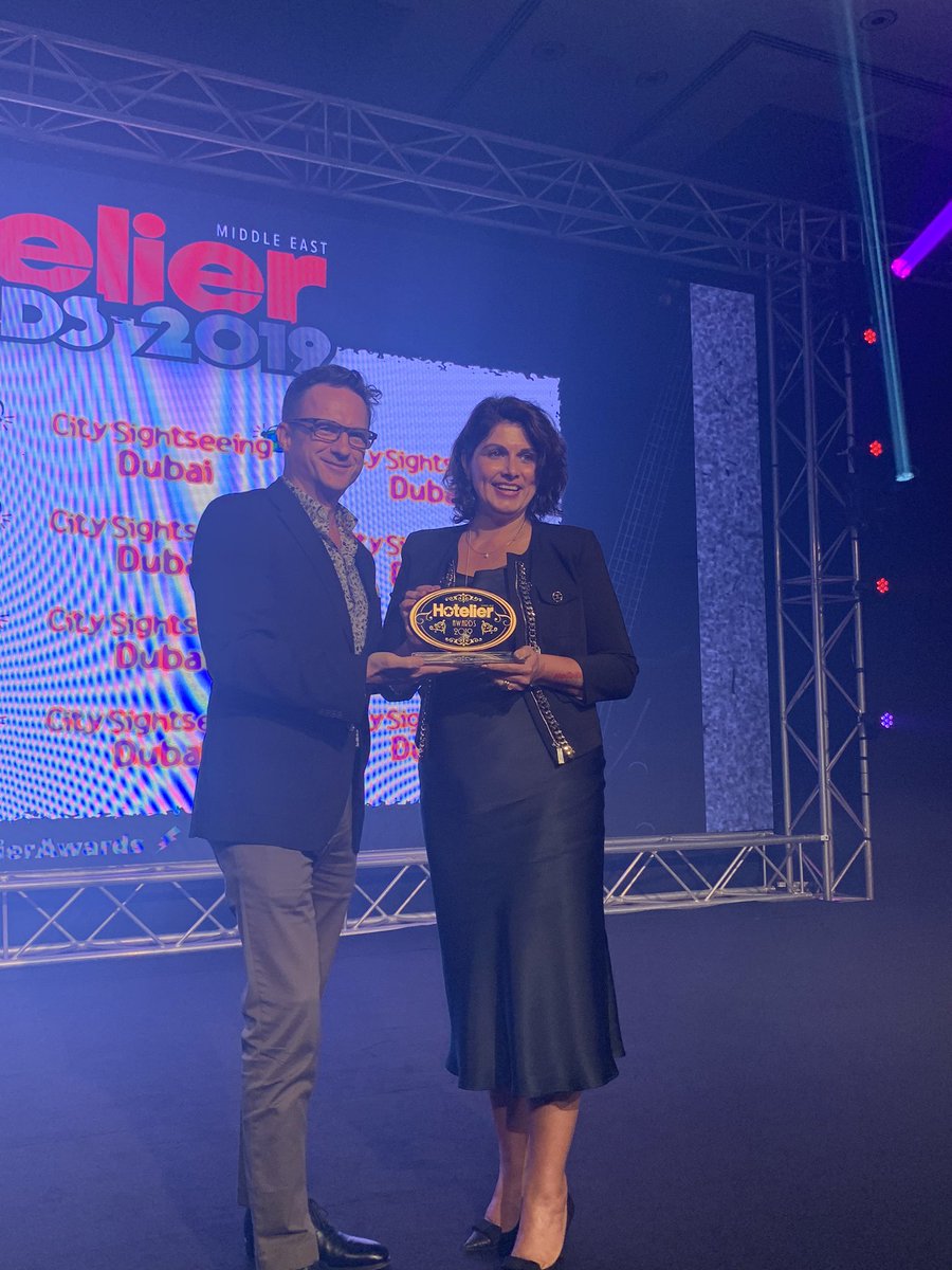 Know a #concierge and you’re sure to find some hidden gems in the city.  This year, Mohammad Al Khsabah from Movenpick Resort #Petra <a href="/MovenpickJo/">Mövenpick Jordan</a>) goes home with the Concierge/Guest Services Person of the Year award! His team collected the award on his behalf.
#HotelierAwards