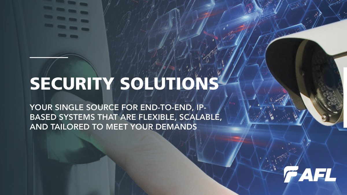 AFLglobal's tweet photo. Whether you require simple surveillance recording, comprehensive integration, or remote interactive monitoring, AFL is your resource for end-to-end security system solutions.  https://t.co/OYyKVxQKUT #securitysolutions #ServicesSolutions https://t.co/1tslgh63PP