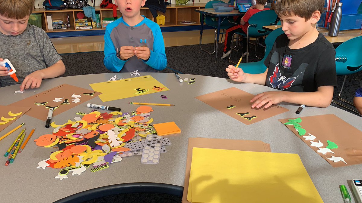 MrWallsClass's tweet photo. Writing our own scary number stories to practice showing two parts making a whole &amp; to get ready for Halloween of course! #1stgrade #edutwitter #teachertwitter #DCPS https://t.co/JMDmoBbCOI