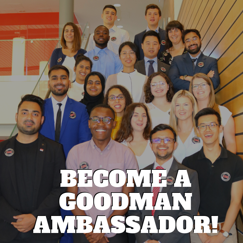 GoodmanSchool's tweet photo. Do you want to be a Goodman School of Business Ambassador?

Visit Career Zone ID: 71349 for full application details.

Applications should be submitted to goodman@brocku.ca by November 14 at 4:30 p.m. https://t.co/JDKYiogjPc