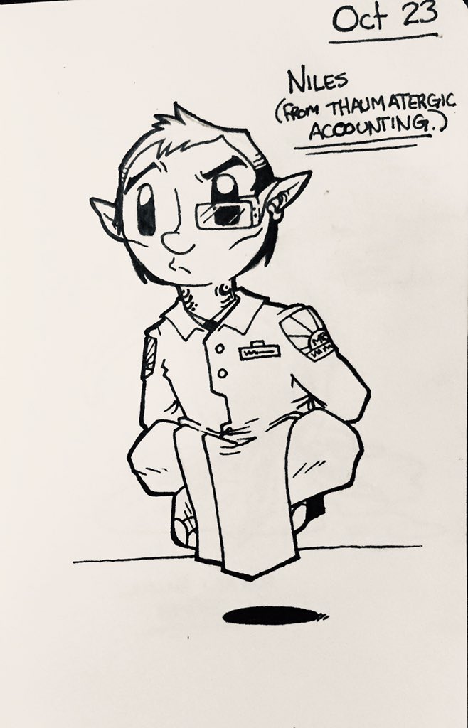 #Inktober2019 Just Niles... from accounting. #wagemage