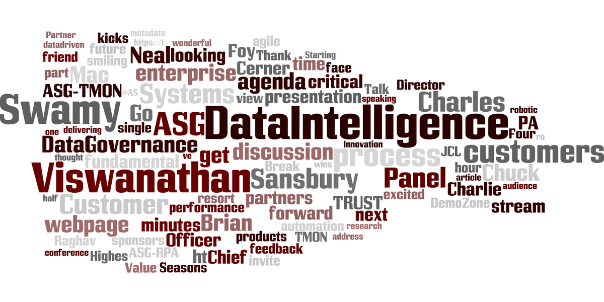 TorstenVolk's tweet image. Looks like #DataIntelligence and #DataGovernace were at the center of #Evolve19. @ASGTec Here’s the show in 100 words, based on this week’s Tweets. @ema_research