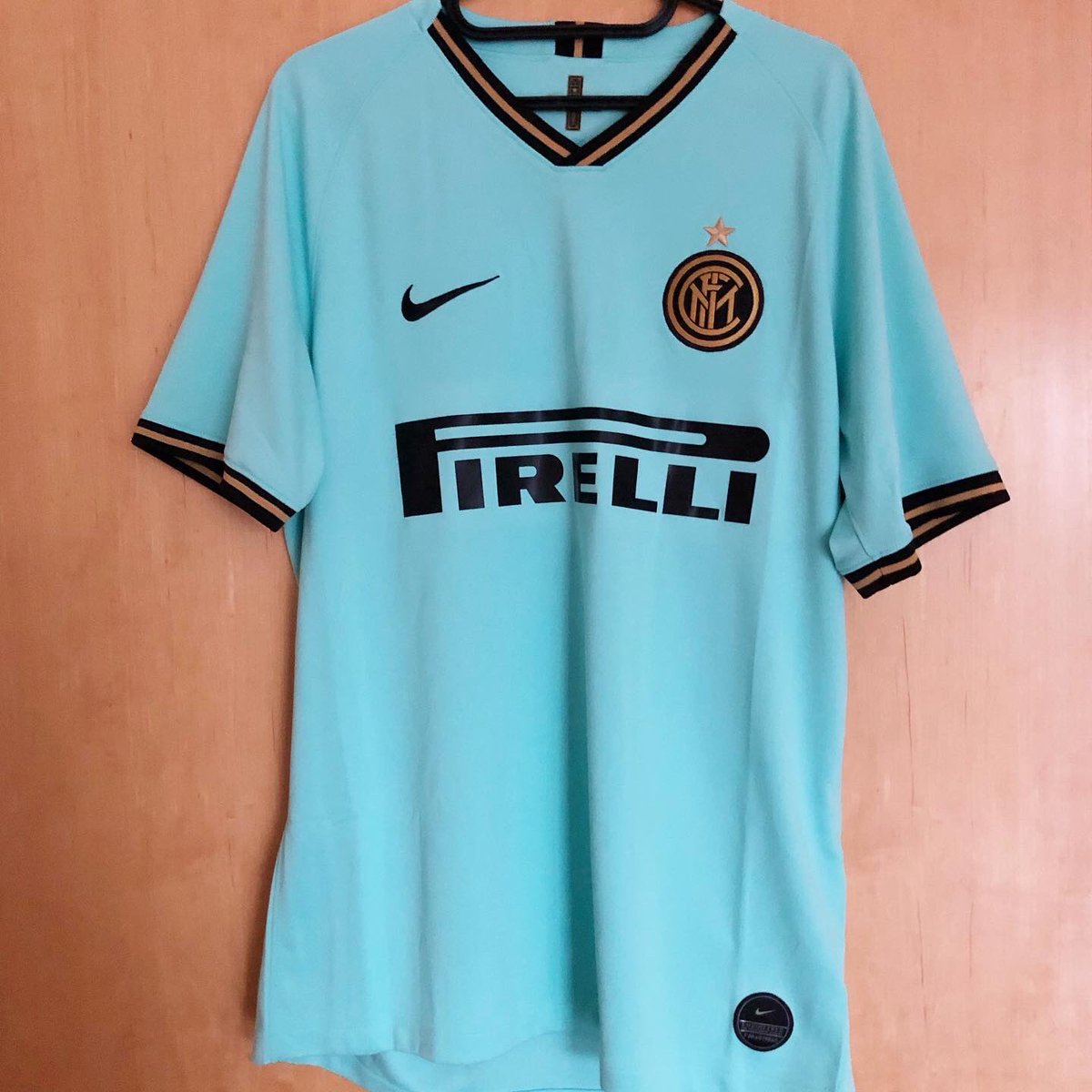  @InterAway Kit, 2019/20NikePersonalised:  @stefanosensi12 It’s an in-or-out kind of night for Inter in the UCL. We need something for good luck. Today’s choice is a stunner, Inter’s best shirt of the past few seasons, a wonderful gift from my friends Gianni and Giulia