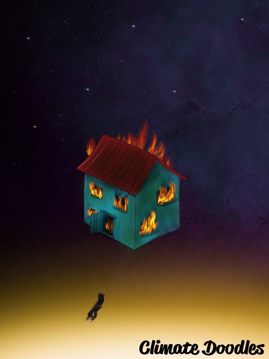 Our home is on fire and there’s nowhere to run to...

#art #sketch #doodle #fire #home #planet #ourplanet #onfire #climatechange #space #climateart