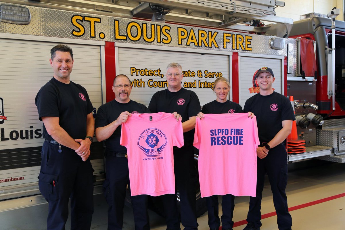 slpfire's tweet photo. 🎗 We're selling pink T-shirts for #BreastCancerAwarenessMonth! Purchase for $20 at Fire Station 1, 3750 Wooddale Ave S, M–F, 8am–4pm now through Movember 👨. Proceeds will be donated to Jane Brattain Breast Center. Cash, check accepted. Men’s sizes S–2XL, while supplies last. https://t.co/OnbweTUQ7g